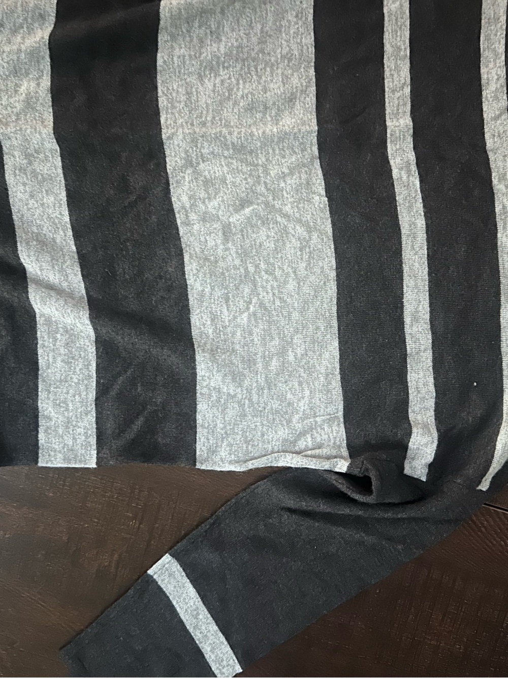 Tommy Bahama Black and Gray Striped Scoop Neck Sweater - Picture 2 of 3